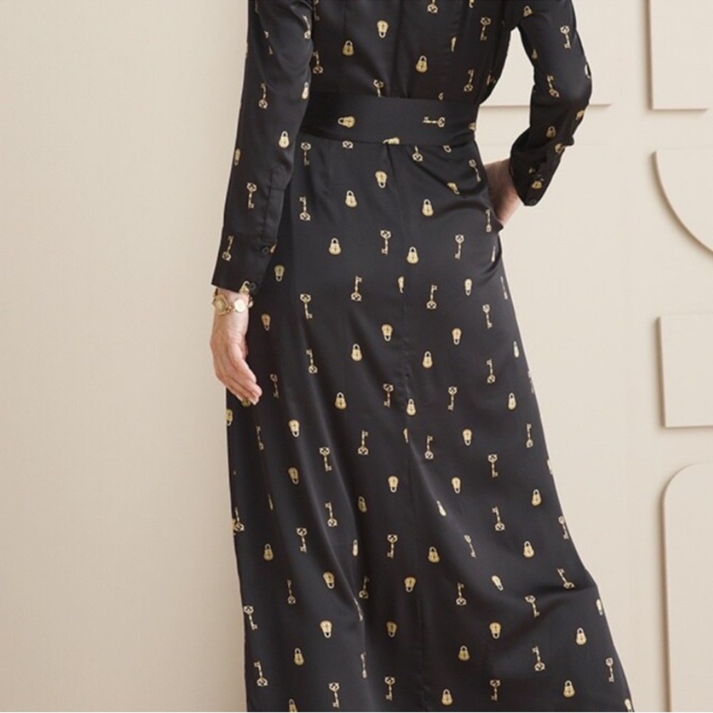 Chico's Black Dress with Gold Accents